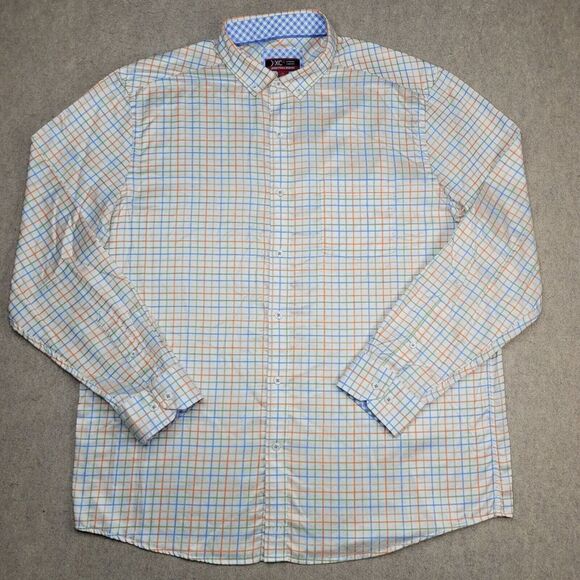 Johnston & Murphy XC4 Shirt Mens XL Blue Plaid Button Down Long Sleeve - Picture 1 of 7